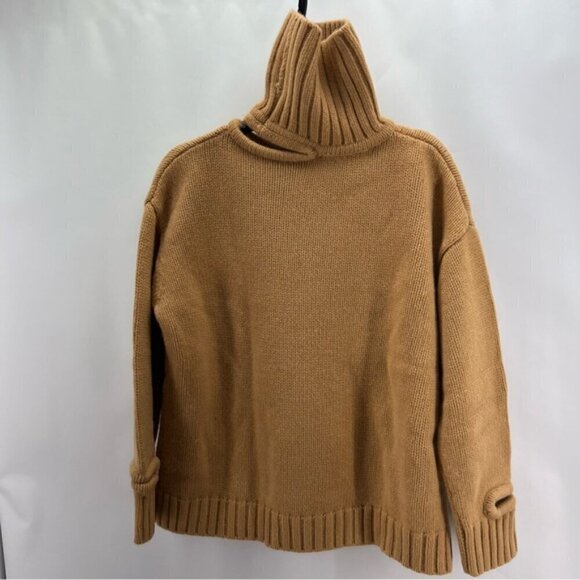 🩷 Zara - Women's Merino Wool Cut Outs Limited Edition Sweater - Brown. Size:XS-S - Picture 2 of 16